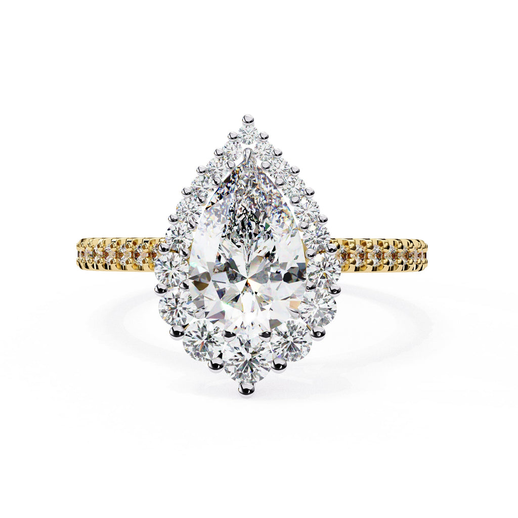 Radiant Central Stone Diamond Side Accent Ring