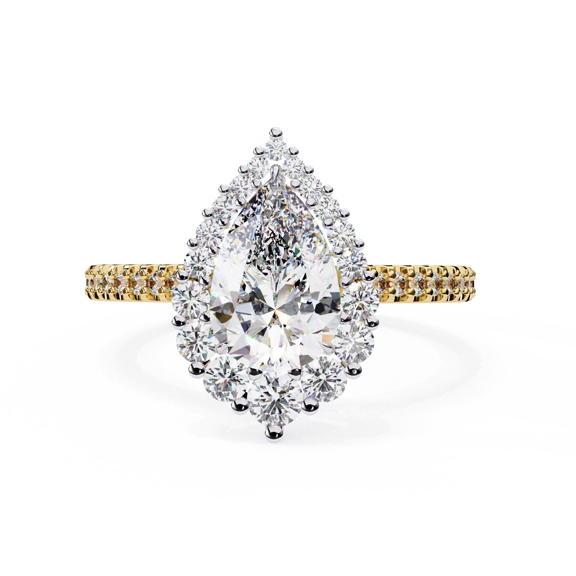 Radiant Central Stone Diamond Side Accent Ring