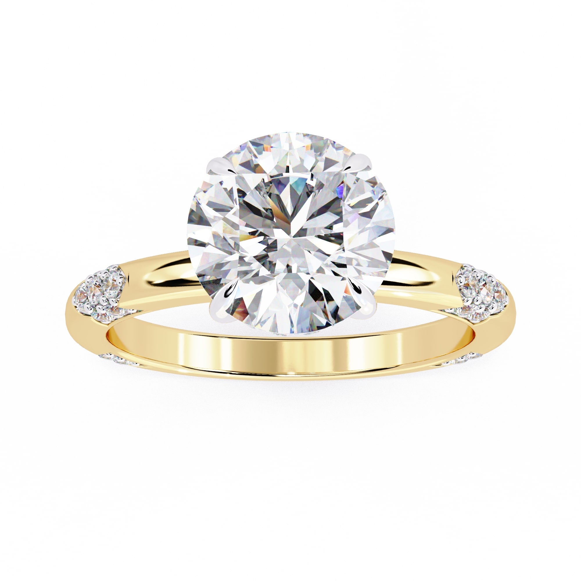 Exquisite VVS1 Diamond Central Stone Ring with Brilliant Side Accents