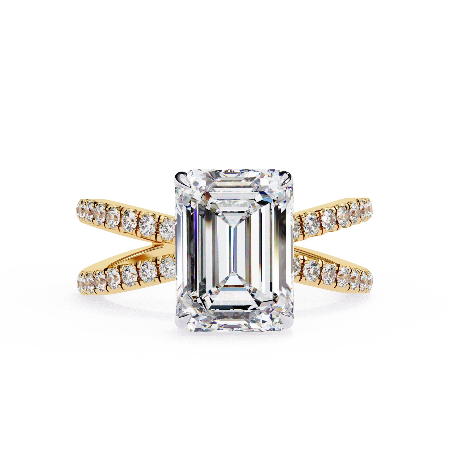 Elegant Central Stone Diamond Ring with Radiant Side Accents