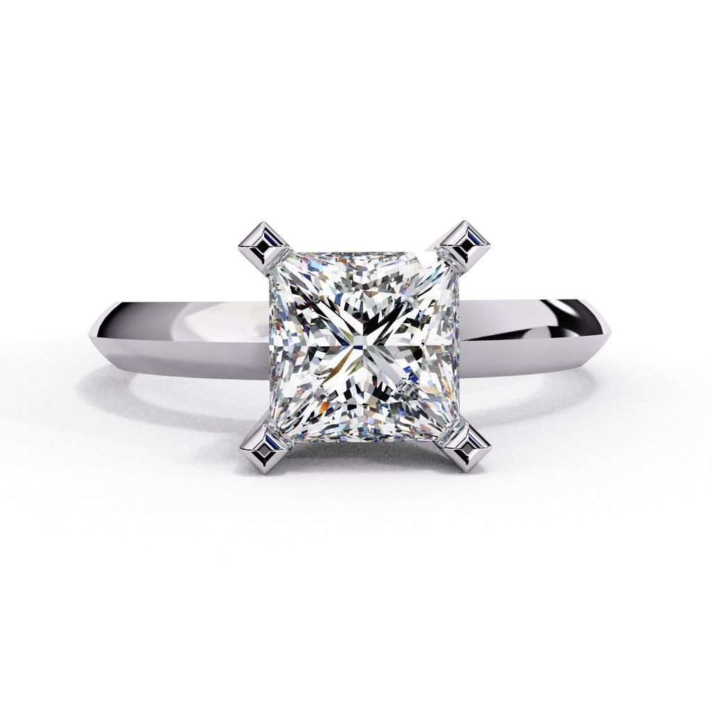 Radiant Solitaire Central Stone Diamond Ring