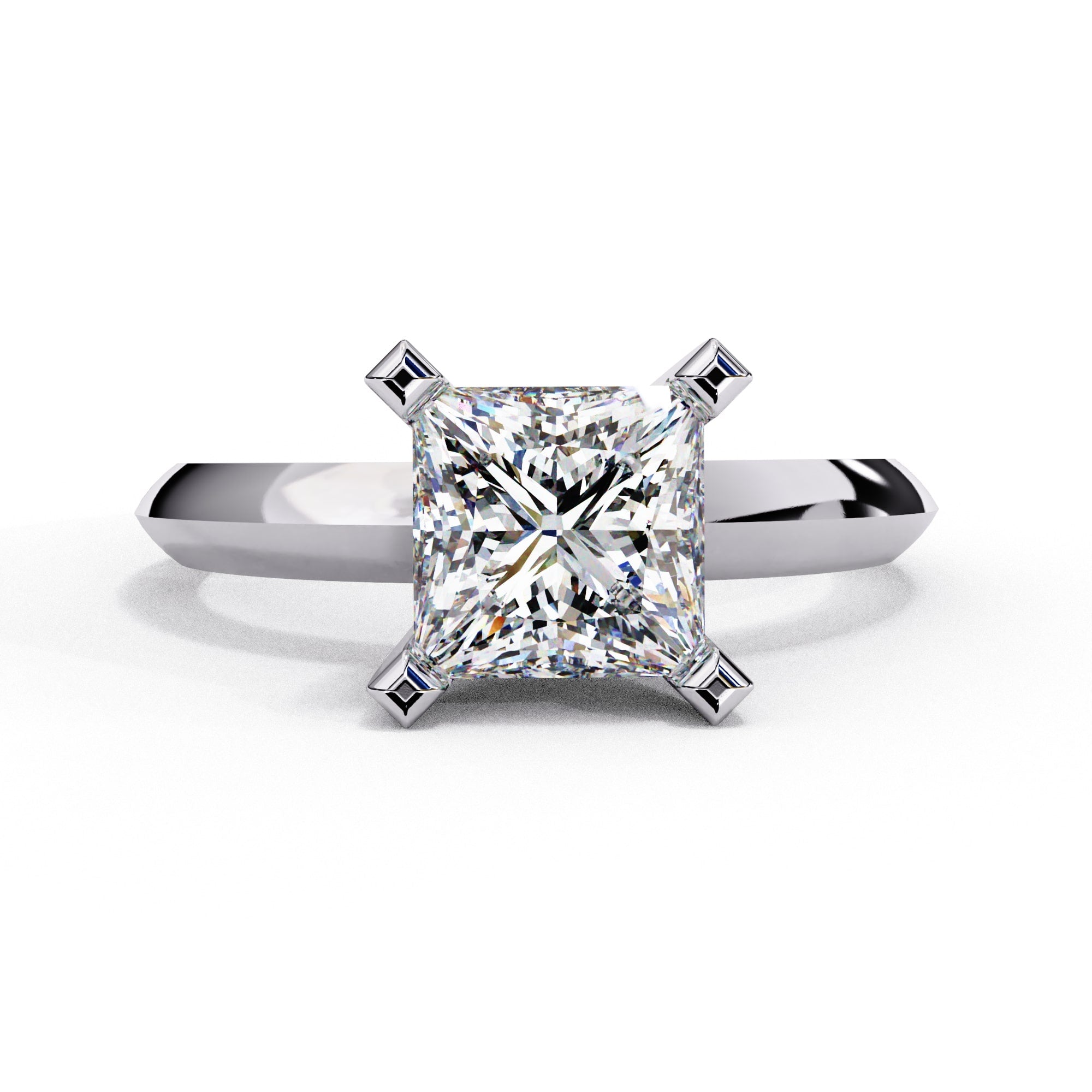 Radiant Solitaire Central Stone Diamond Ring