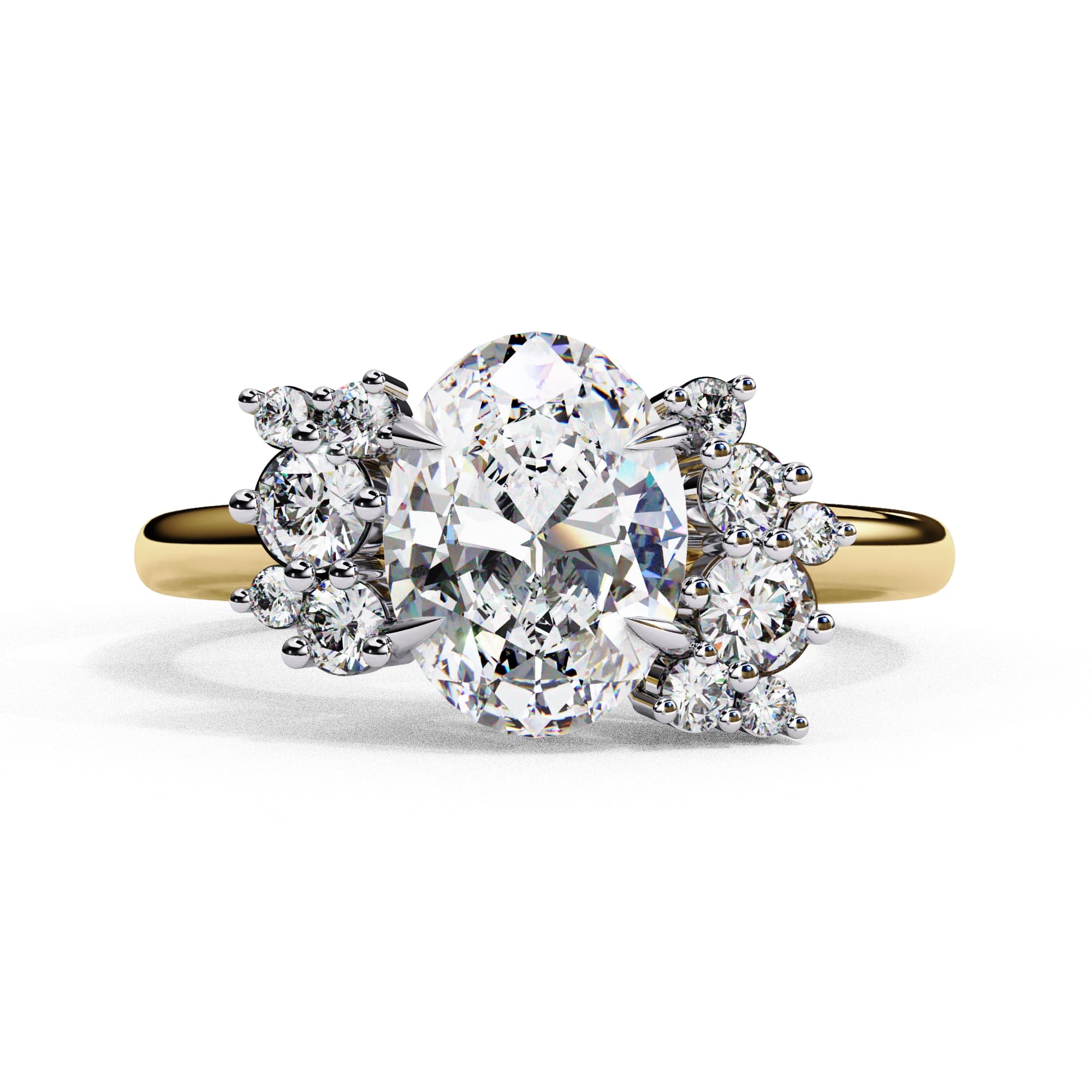 Elegant Central Stone Diamond Ring with Side Accents