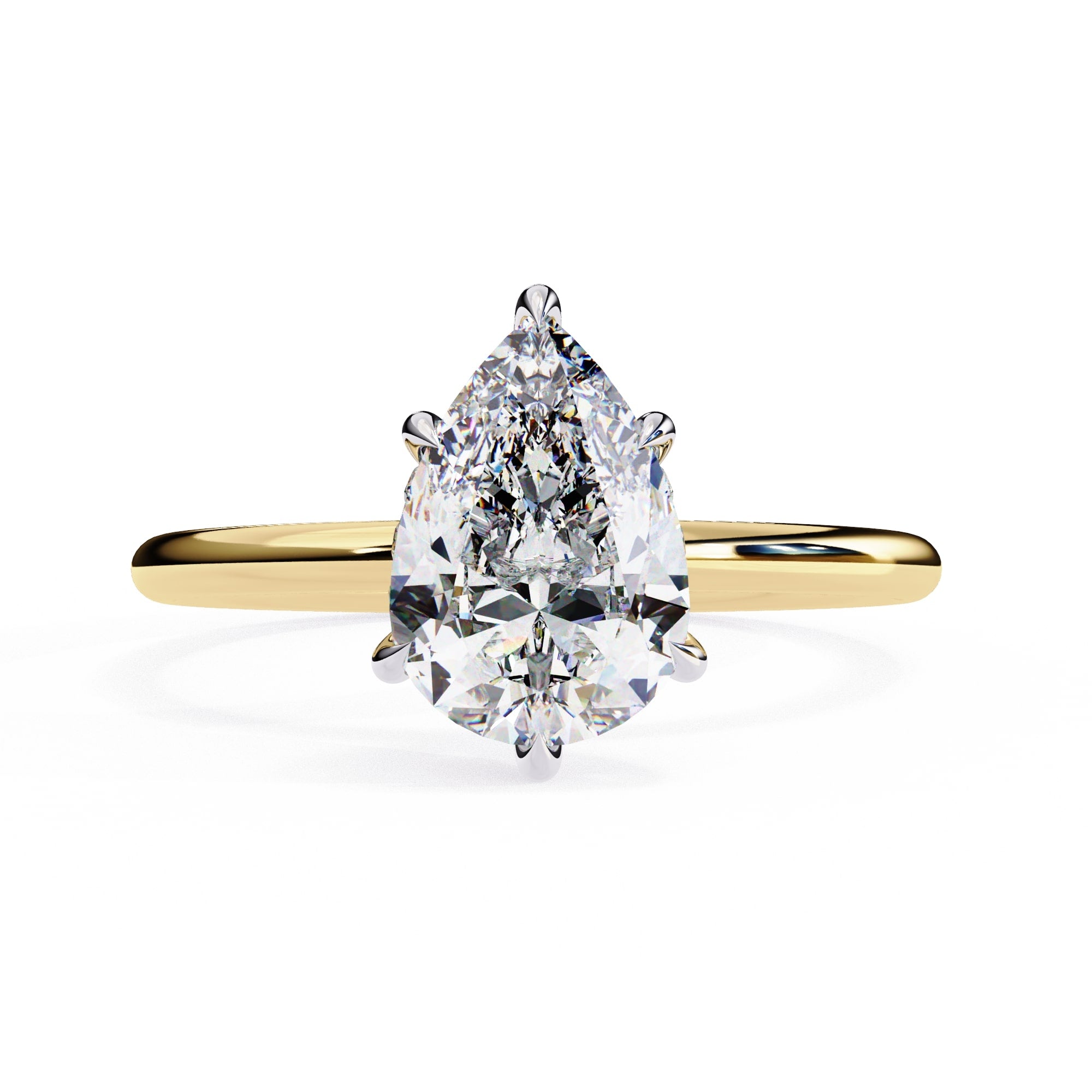 Elegant Central Stone Ring with Shimmering Side Diamonds