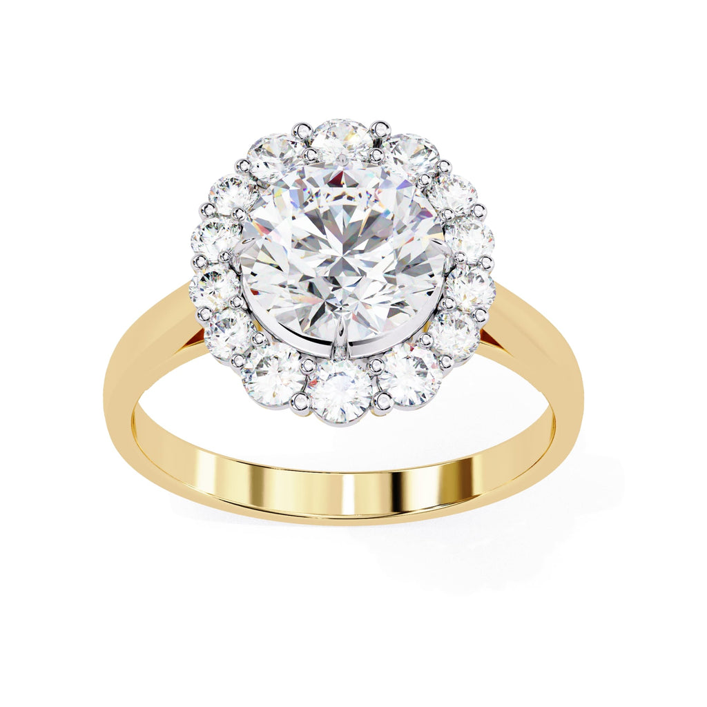 Elegant Central Stone Diamond Halo Ring