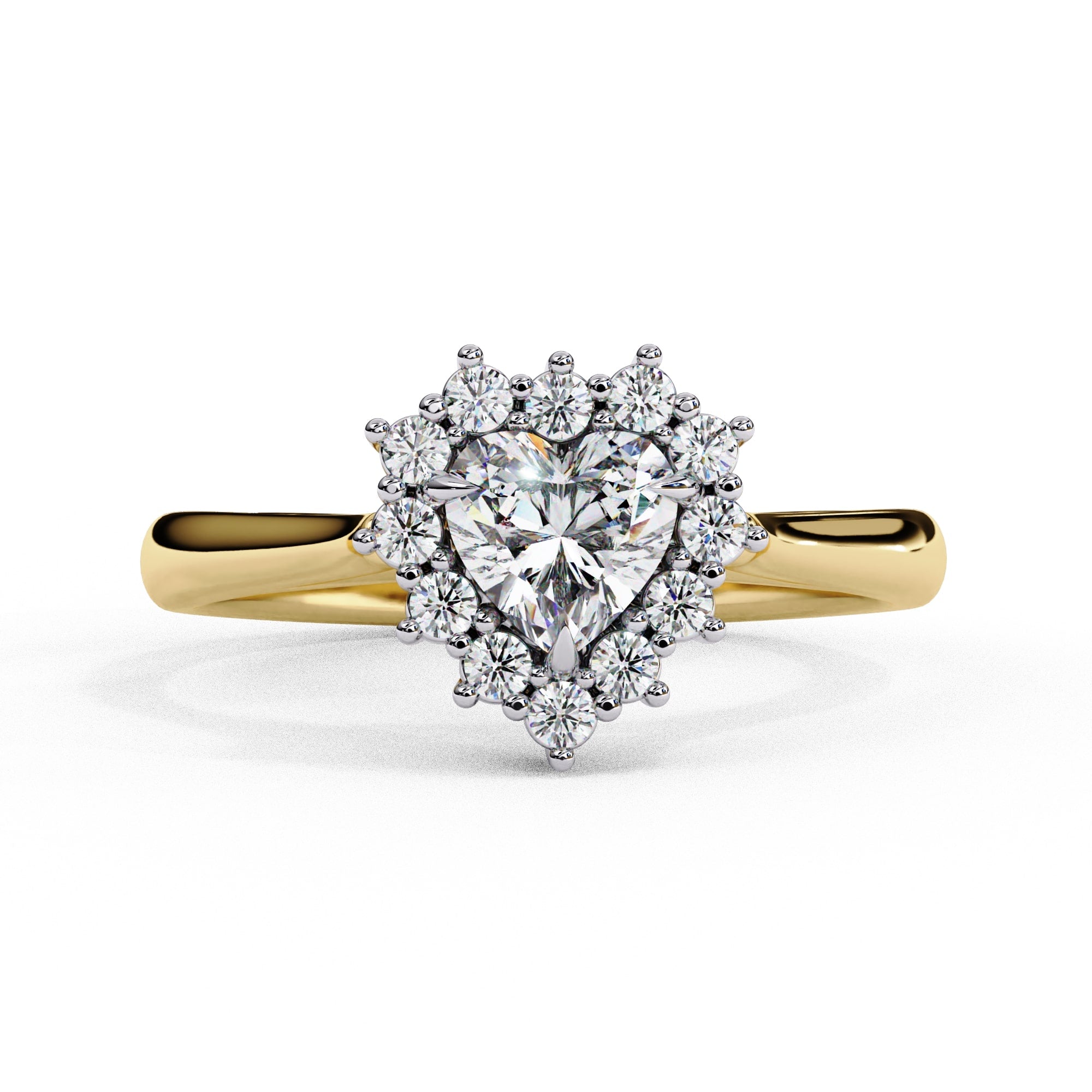Radiant Central Stone Diamond Ring with Sparkling Side Accents