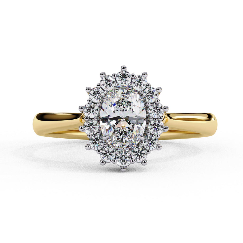Elegant Central Stone Diamond Side Accent Ring