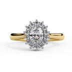 Elegant Central Stone Diamond Side Accent Ring