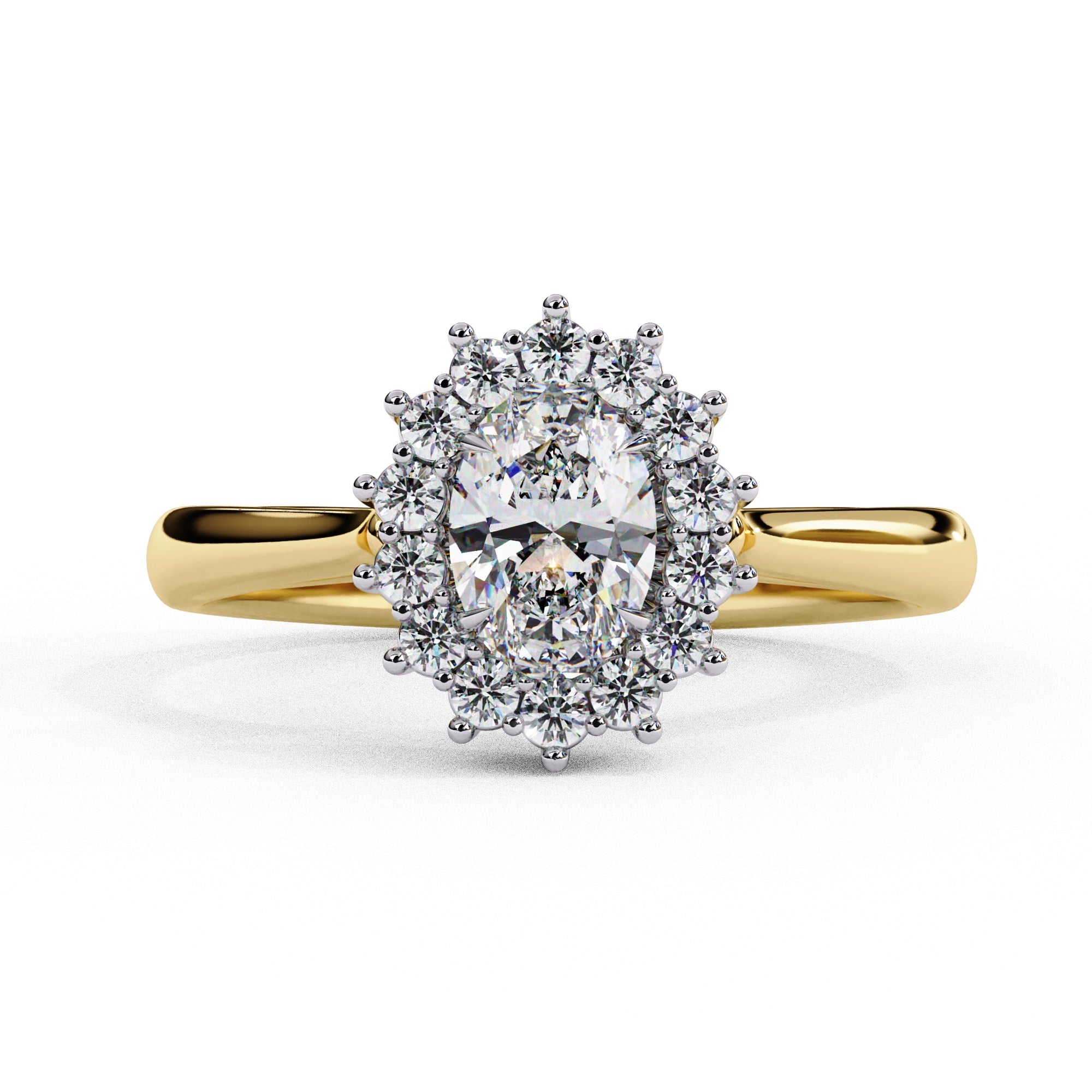 Elegant Central Stone Diamond Side Accent Ring