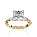 Elegant Central Stone Diamond Ring with Radiant Side Accents