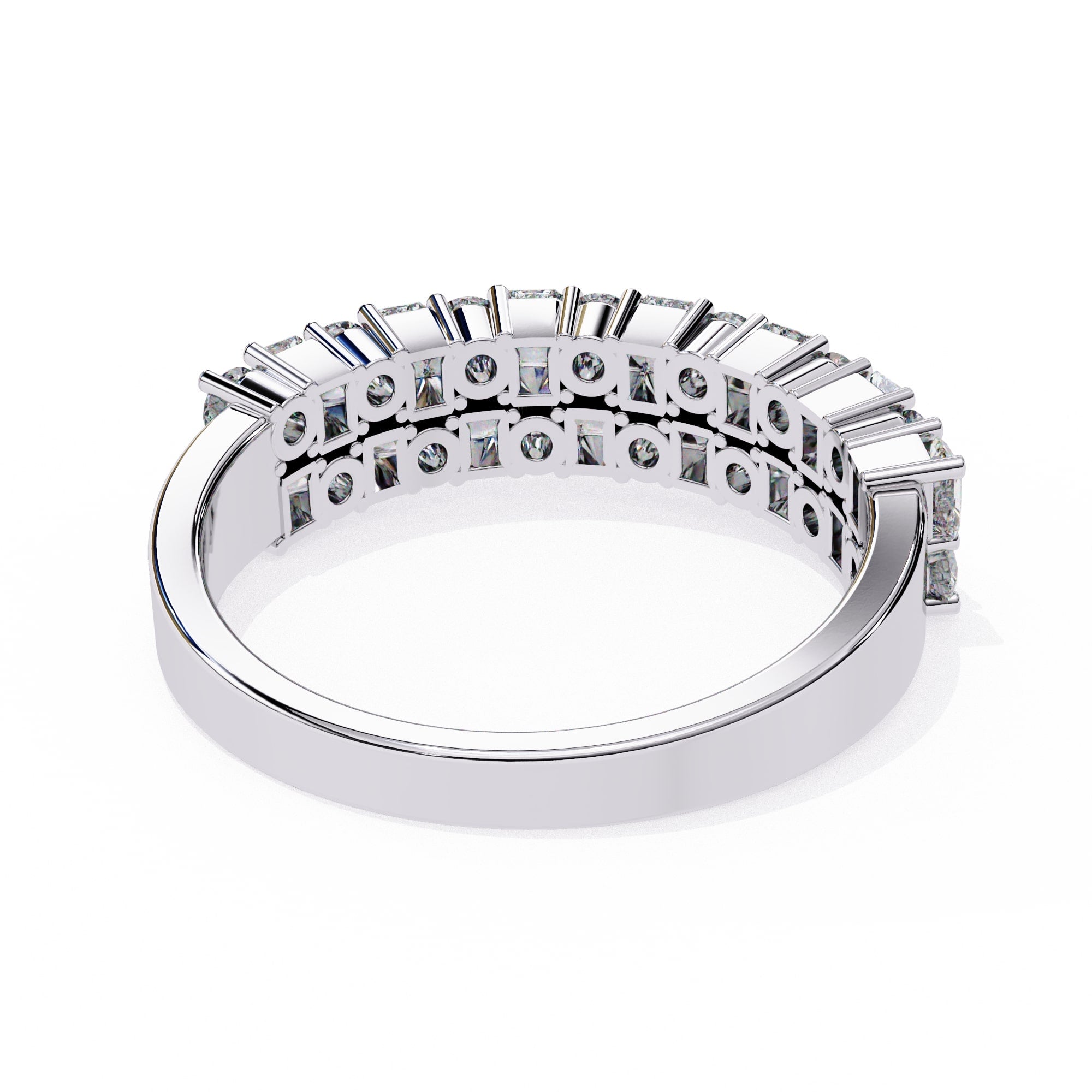 Radiant Diamond Side Stone Eternity Ring