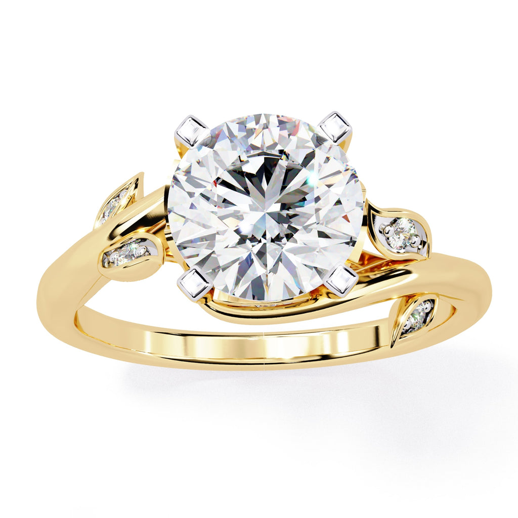 Exquisite Central Stone Diamond Ring with Shimmering Side Accents