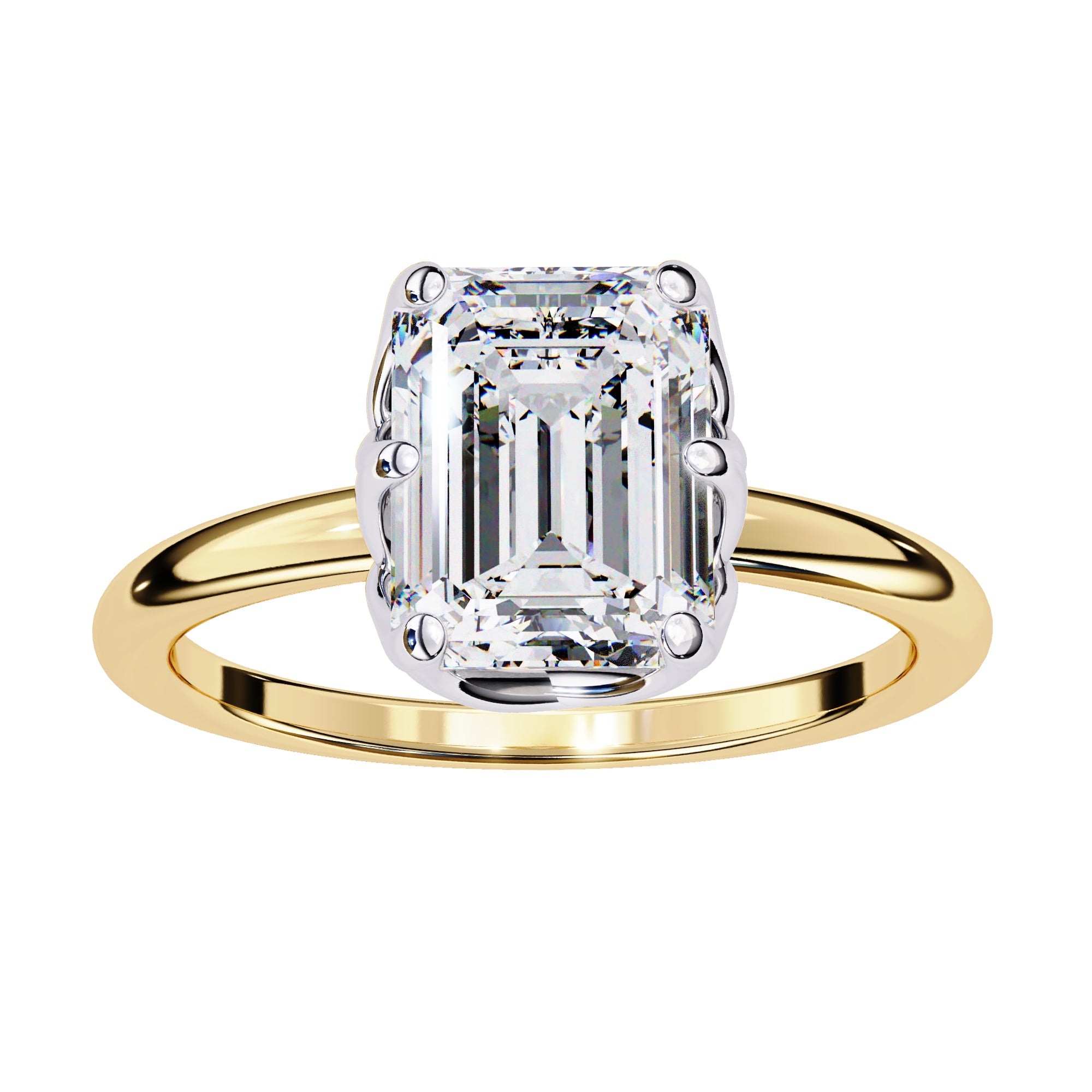 Elegant Radiant Central Stone Ring