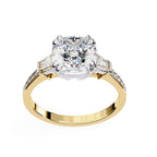 Elegant Central Stone Diamond Ring with Side Accents