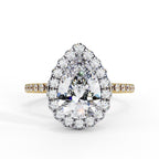 Elegant Central Stone Diamond Halo Ring