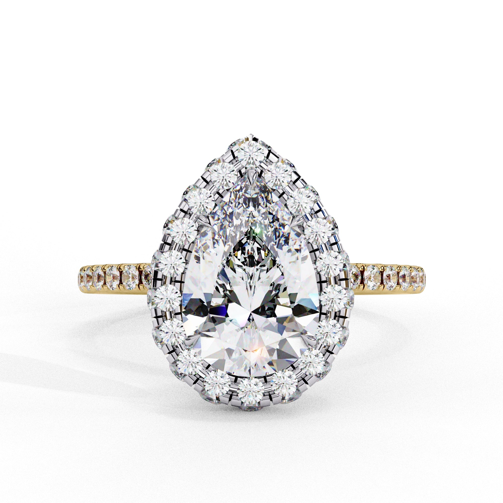 Elegant Central Stone Diamond Halo Ring