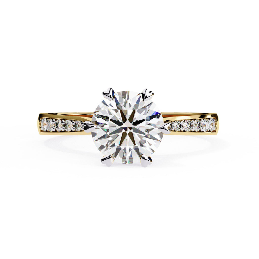 Elegant Central Stone Diamond Ring with Radiant Side Accents