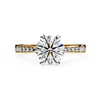 Elegant Central Stone Diamond Ring with Radiant Side Accents