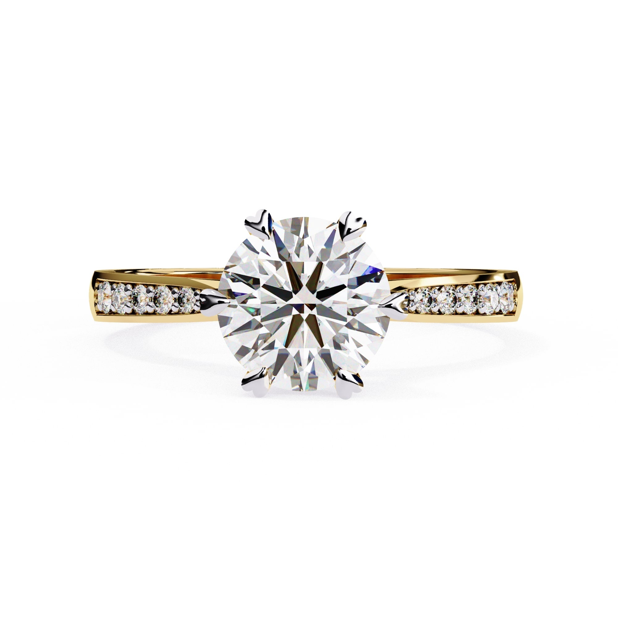 Elegant Central Stone Diamond Ring with Radiant Side Accents