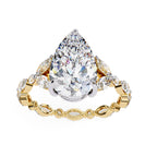 Radiant Central Stone Diamond Ring with Shimmering Side Accents