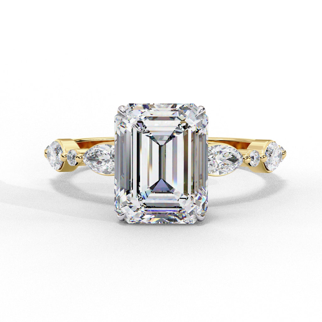 Elegant Central Stone Diamond Ring with Brilliant Side Accents