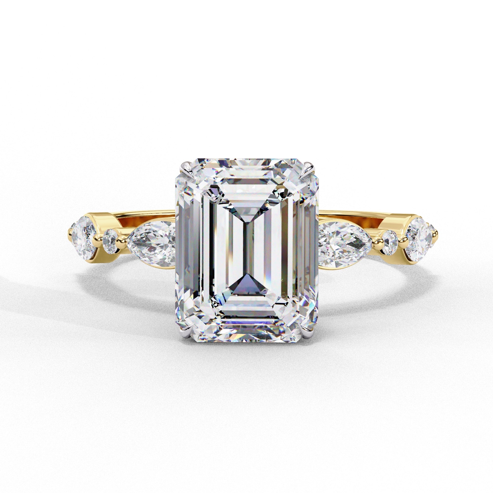 Elegant Central Stone Diamond Ring with Brilliant Side Accents