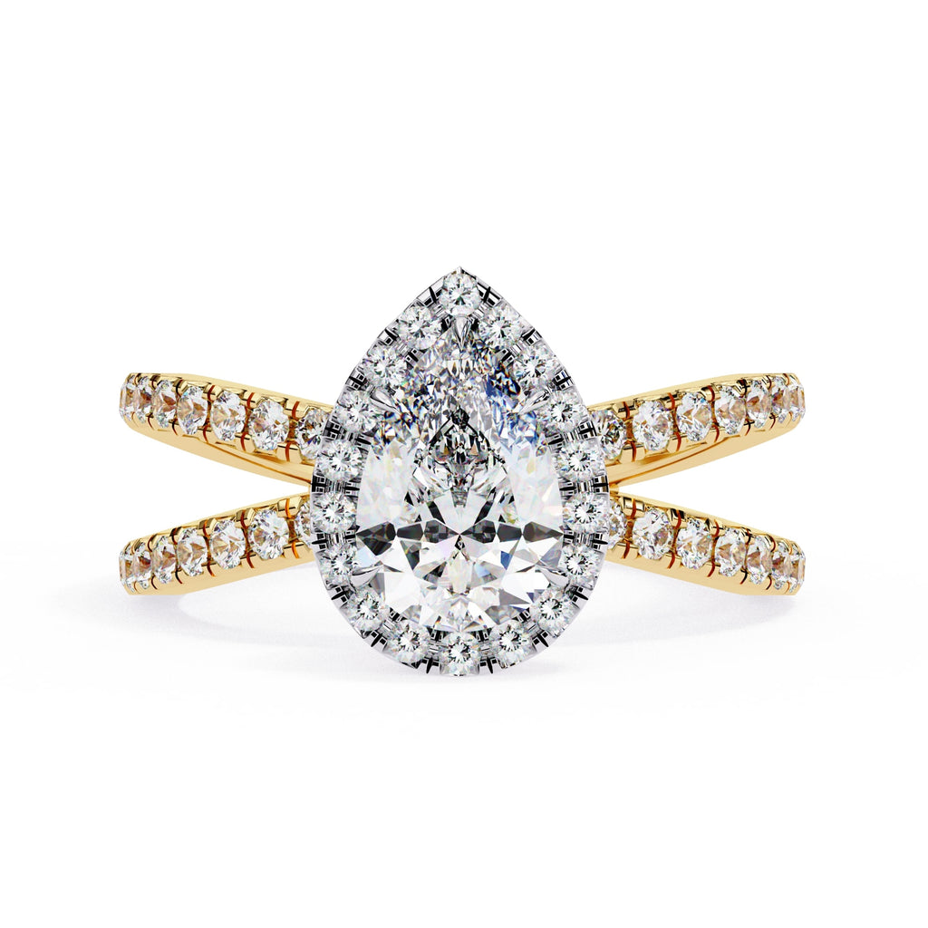 Radiant Central Stone Diamond Ring with Shimmering Side Accents