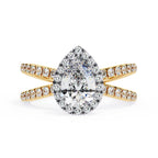 Radiant Central Stone Diamond Ring with Shimmering Side Accents