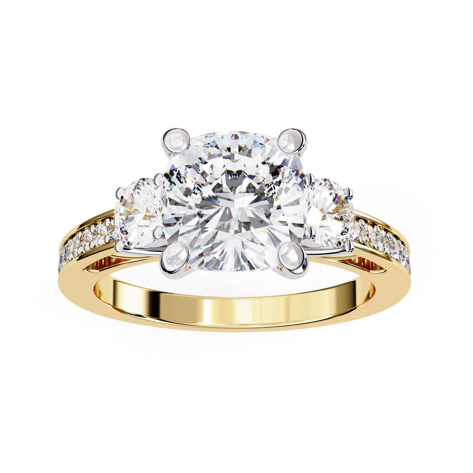 Elegant Diamond Side Stone Brilliance Ring
