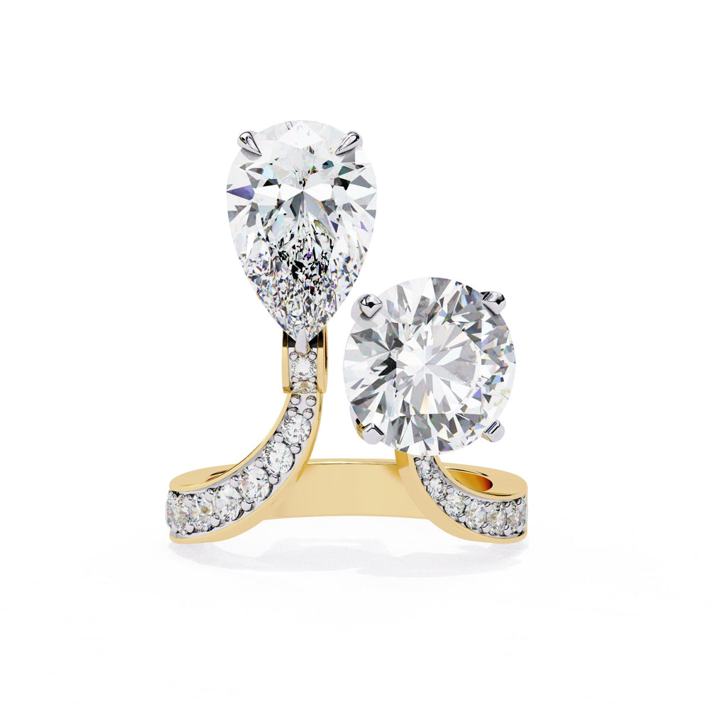 Radiant Central Brilliance Diamond Ring with Elegant Side Stones