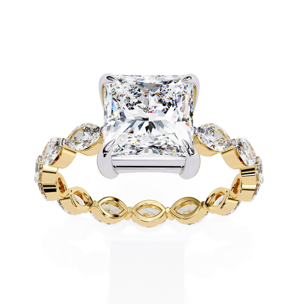 Sparkling Central Stone Diamond Ring with Side Accents