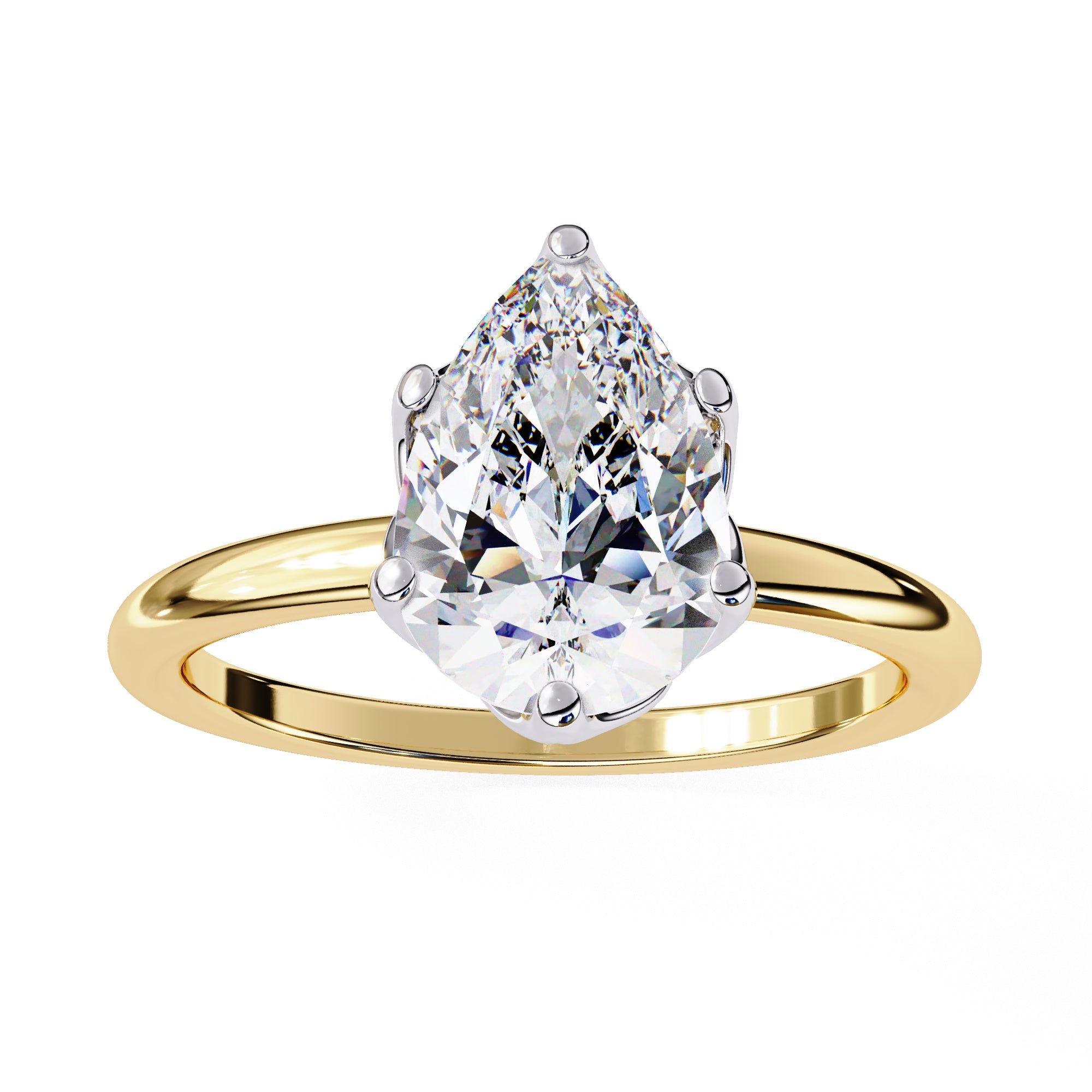 Elegant Central Stone Diamond Ring with Side Brilliance