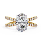 Elegant Central Stone Diamond Side Accent Ring