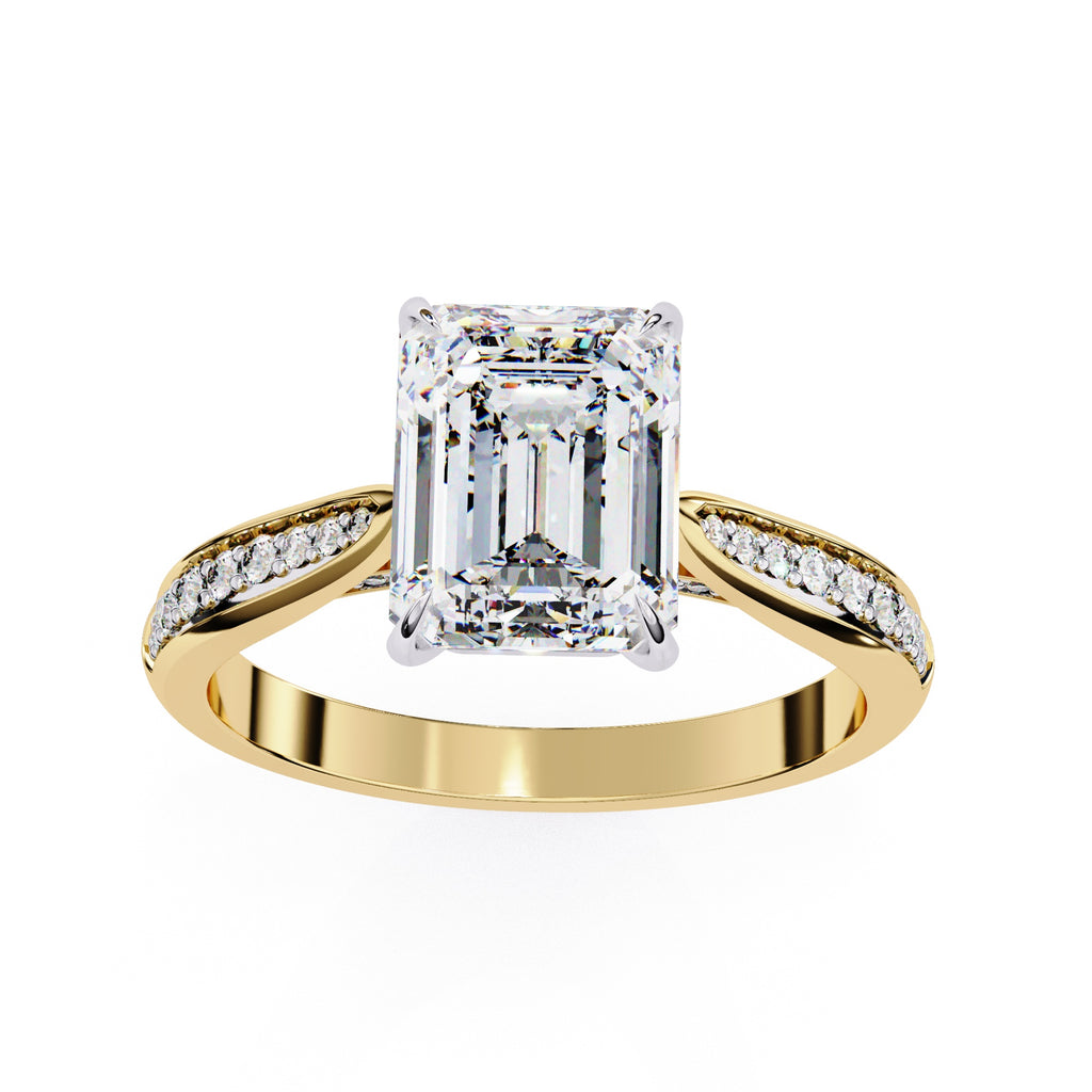 Elegant Central Stone Diamond Side Accent Ring