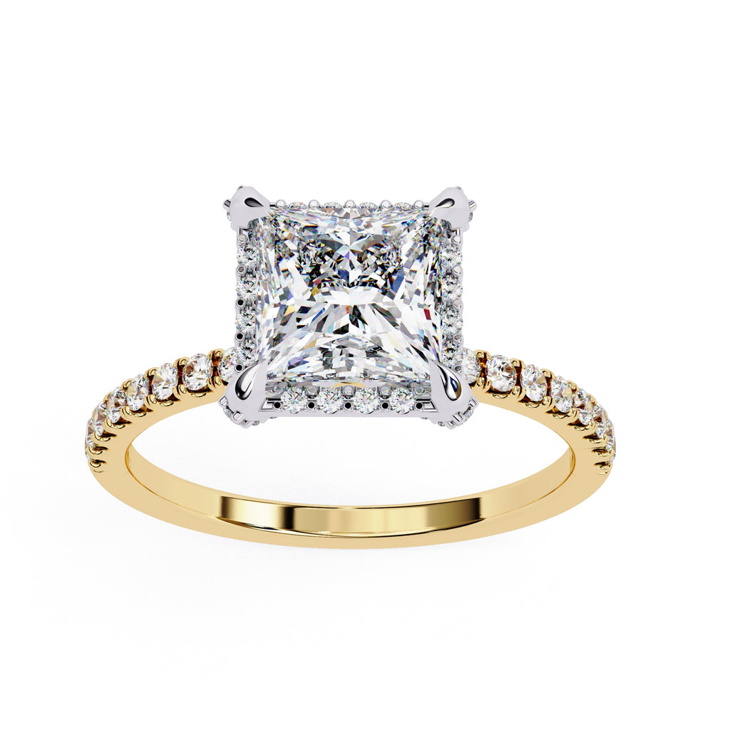 Elegant Central Stone Diamond Ring with Radiant Side Accents