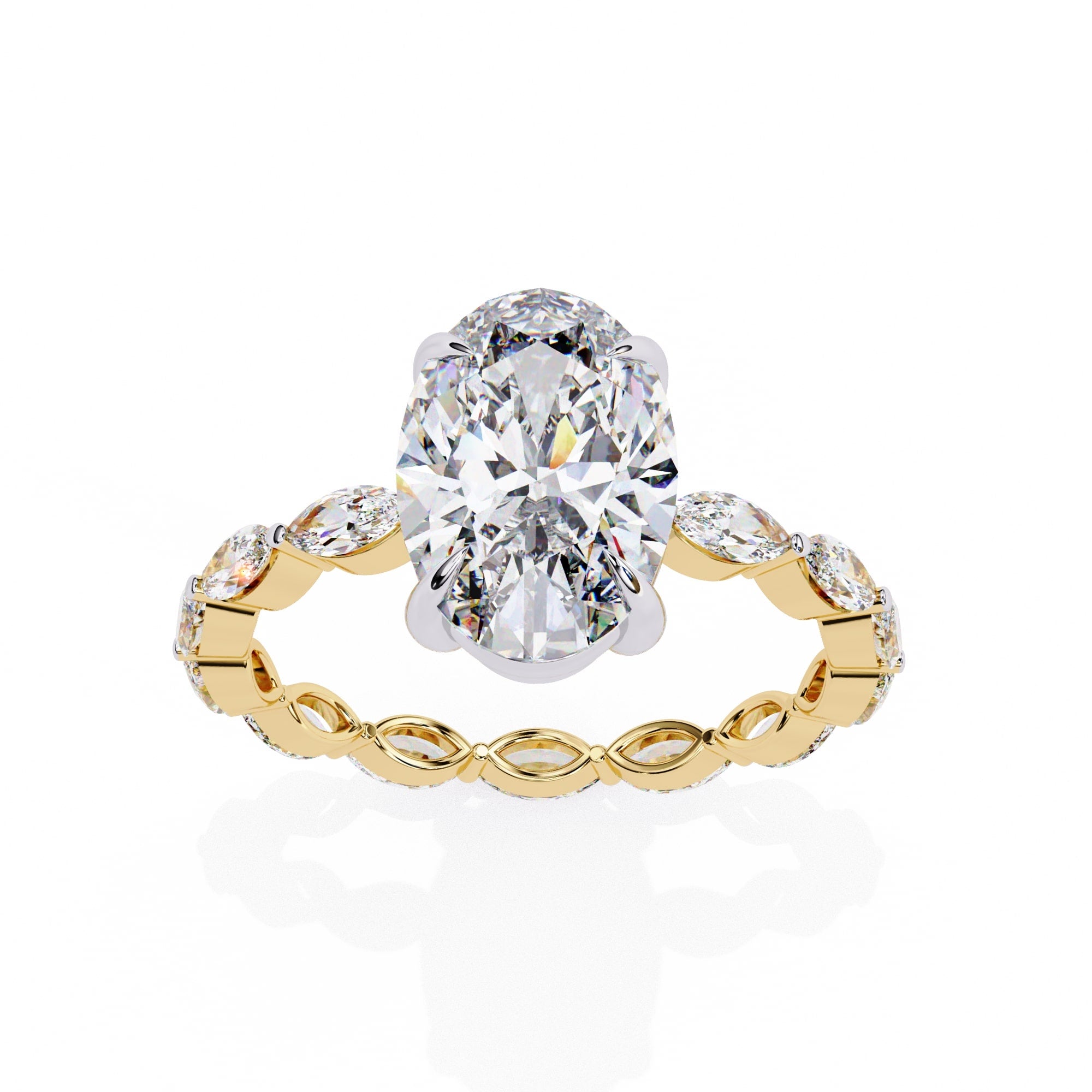Elegant Diamond Central Stone Ring with Brilliant Side Accents