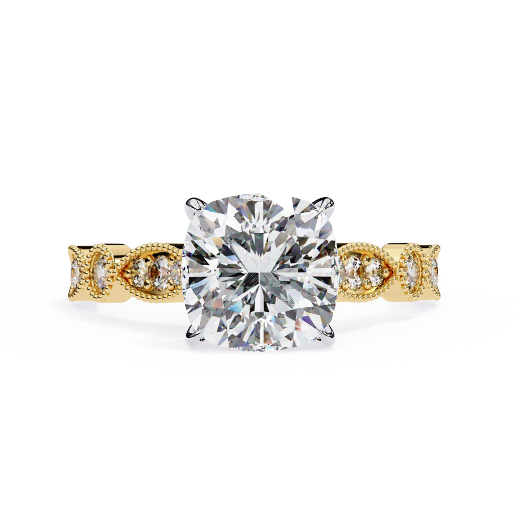 Elegant Diamond Central Stone Ring with Brilliant Side Accents