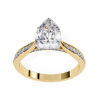 Radiant Central Stone Diamond Ring with Shimmering Side Accents