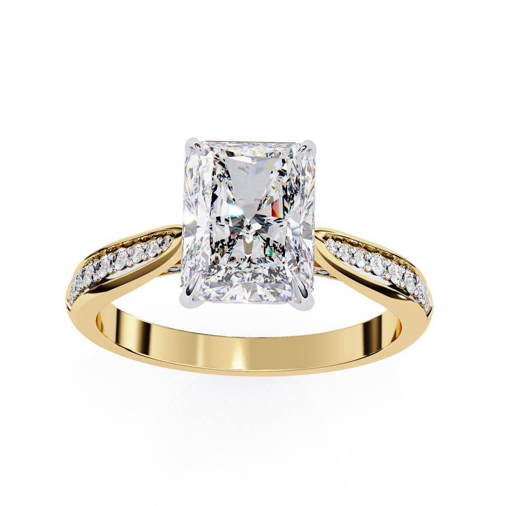 Elegant Central Stone Diamond Side Accent Ring
