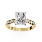 Elegant Central Stone Diamond Side Accent Ring