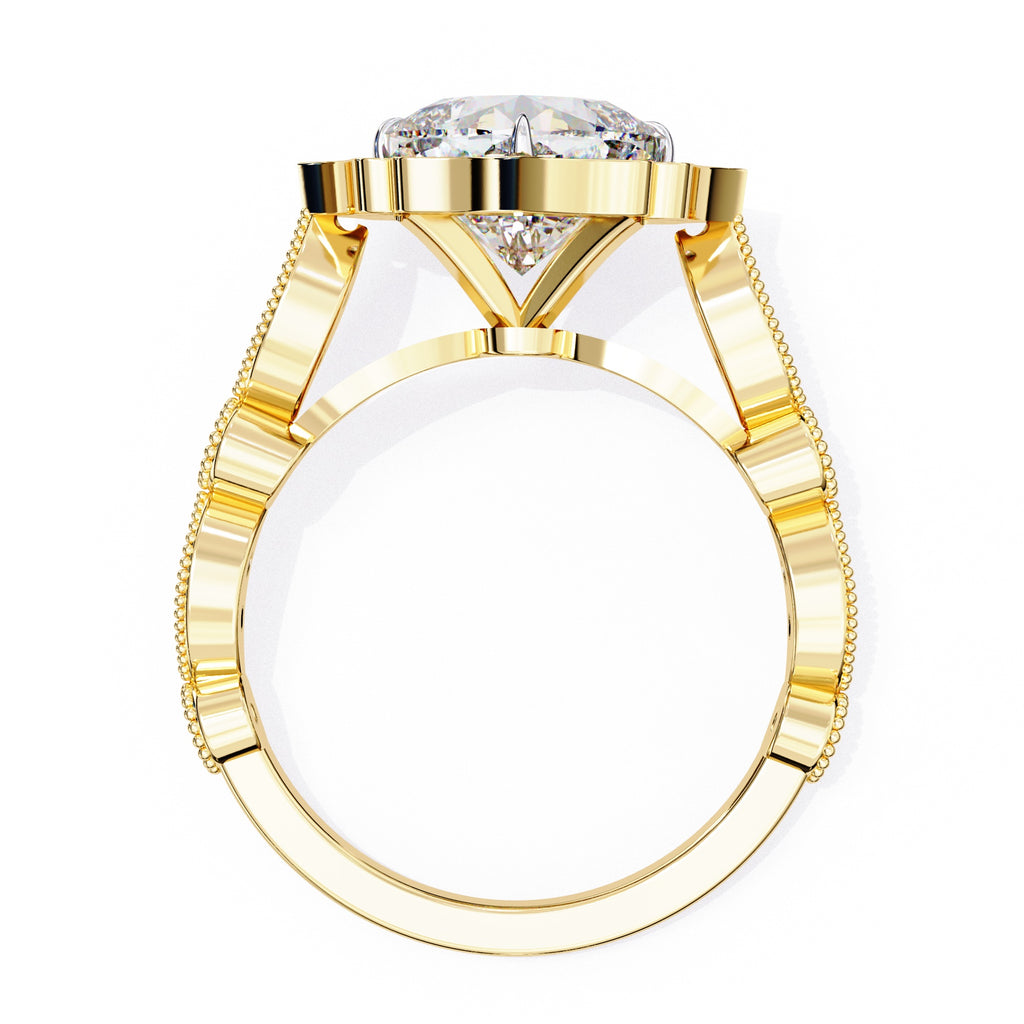Elegant Diamond Central Stone and Side Accents Ring