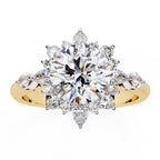 Radiant Central Stone Diamond Ring with Sparkling Side Accents