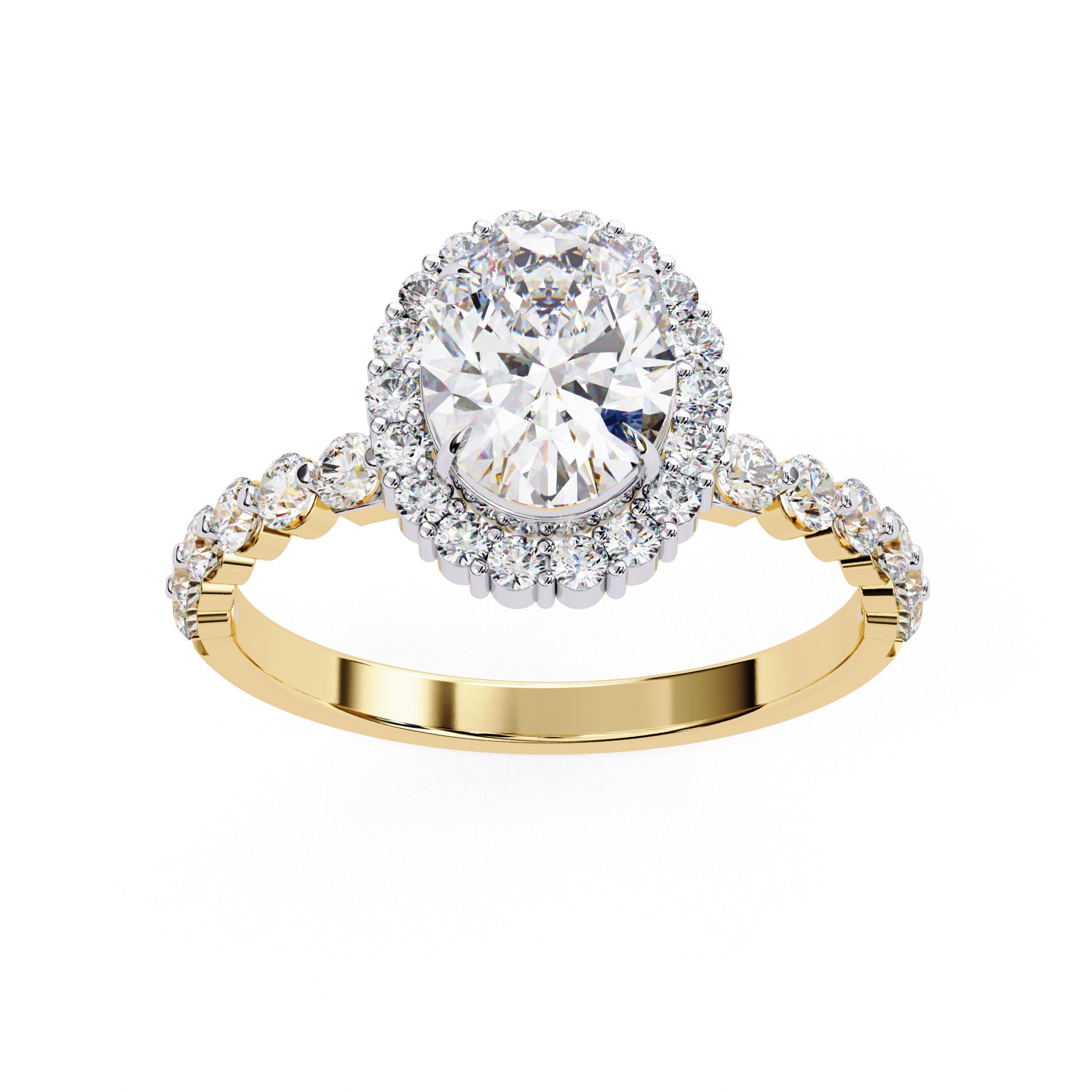 Elegant Central Stone Diamond Ring with Brilliant Side Accents