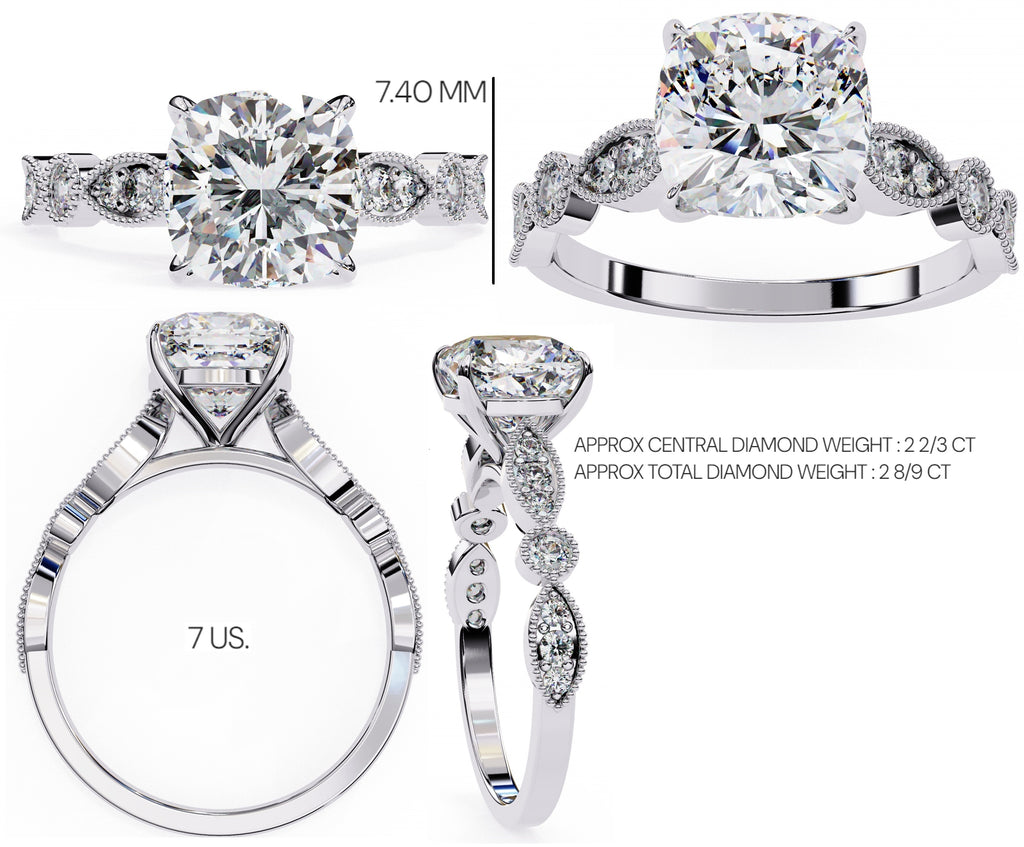 Elegant Diamond Central Stone Ring with Brilliant Side Accents