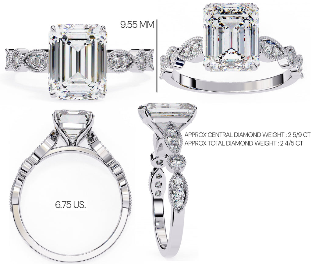 Elegant Central Stone Diamond Ring with Side Accents
