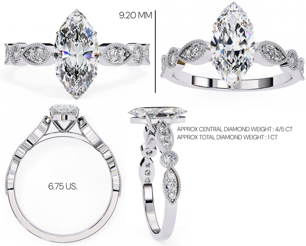 Elegant Central Stone Diamond Ring with Side Accents