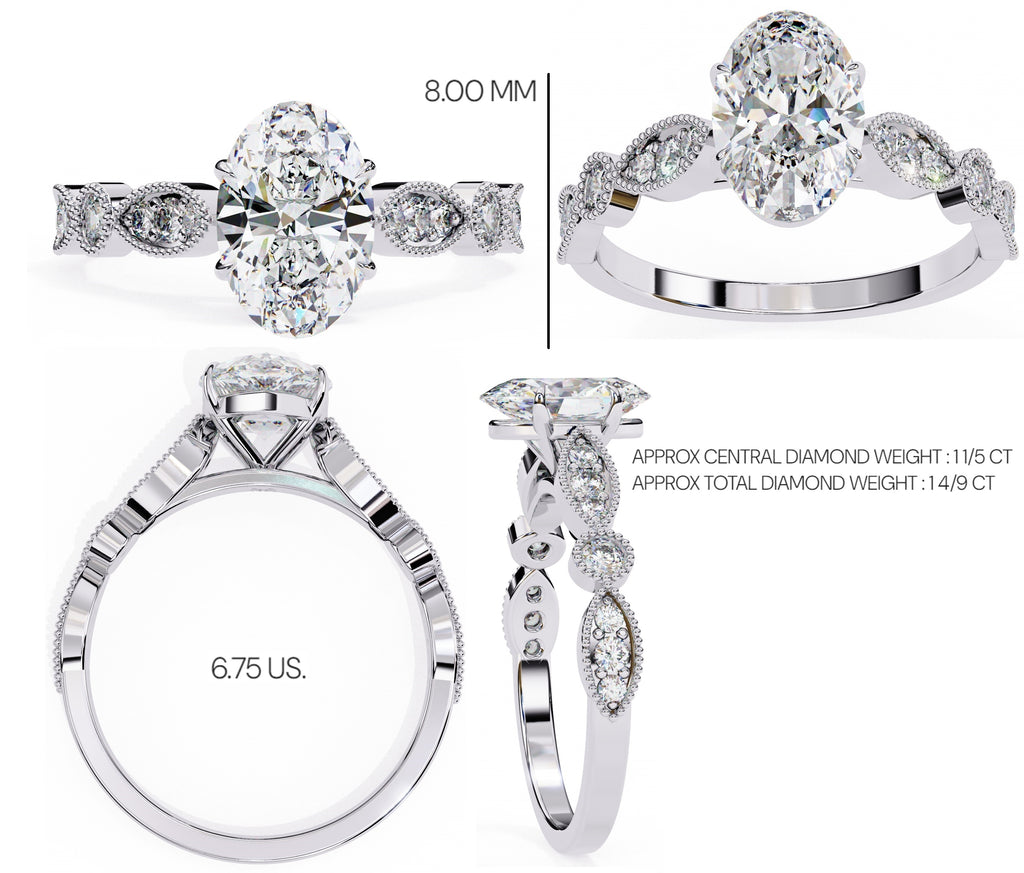 Elegant Diamond Central Stone Ring