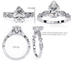 Radiant Central Stone Diamond Ring with Shimmering Side Accents