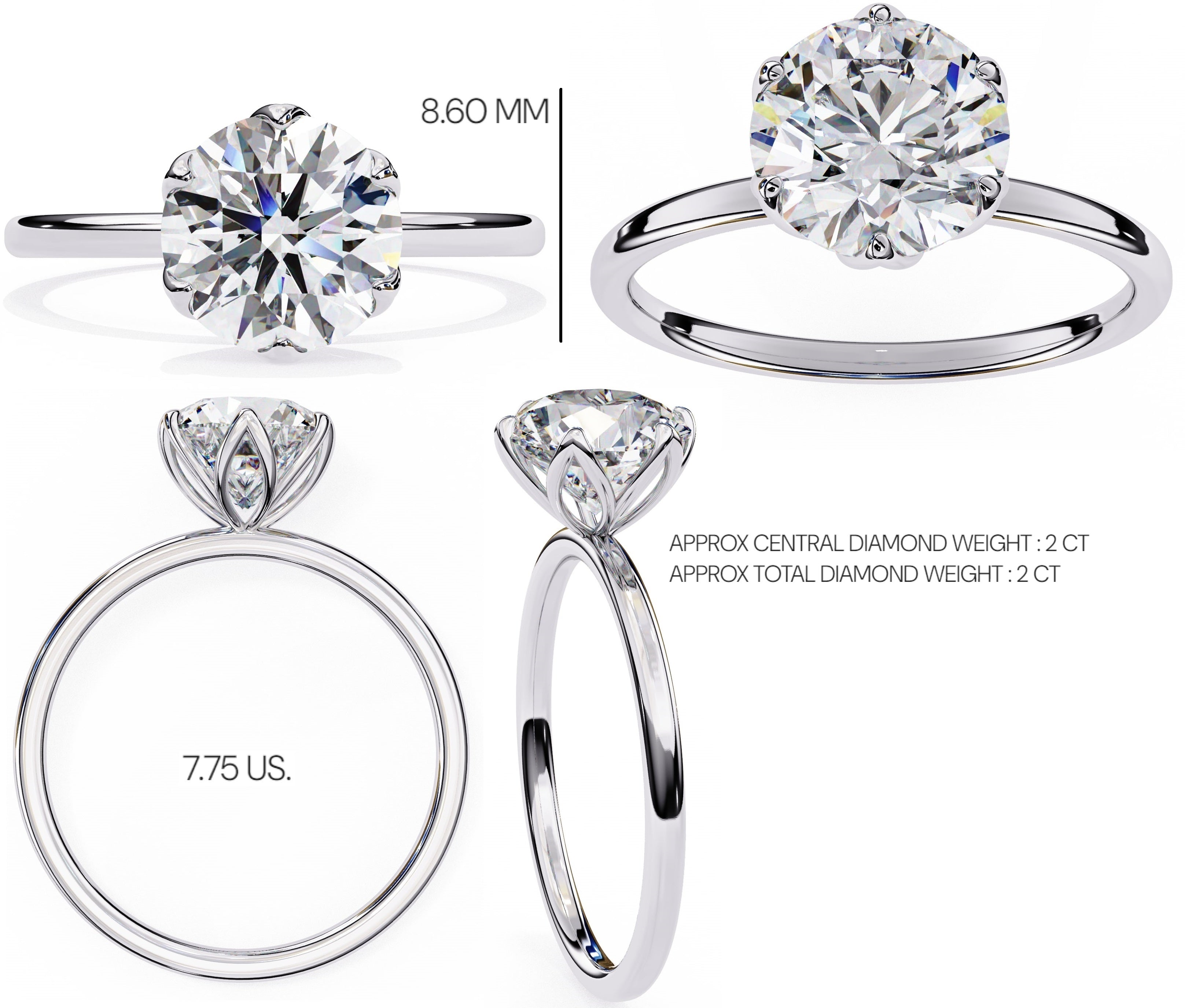 Elegant Central Stone Diamond Ring with Side Accents