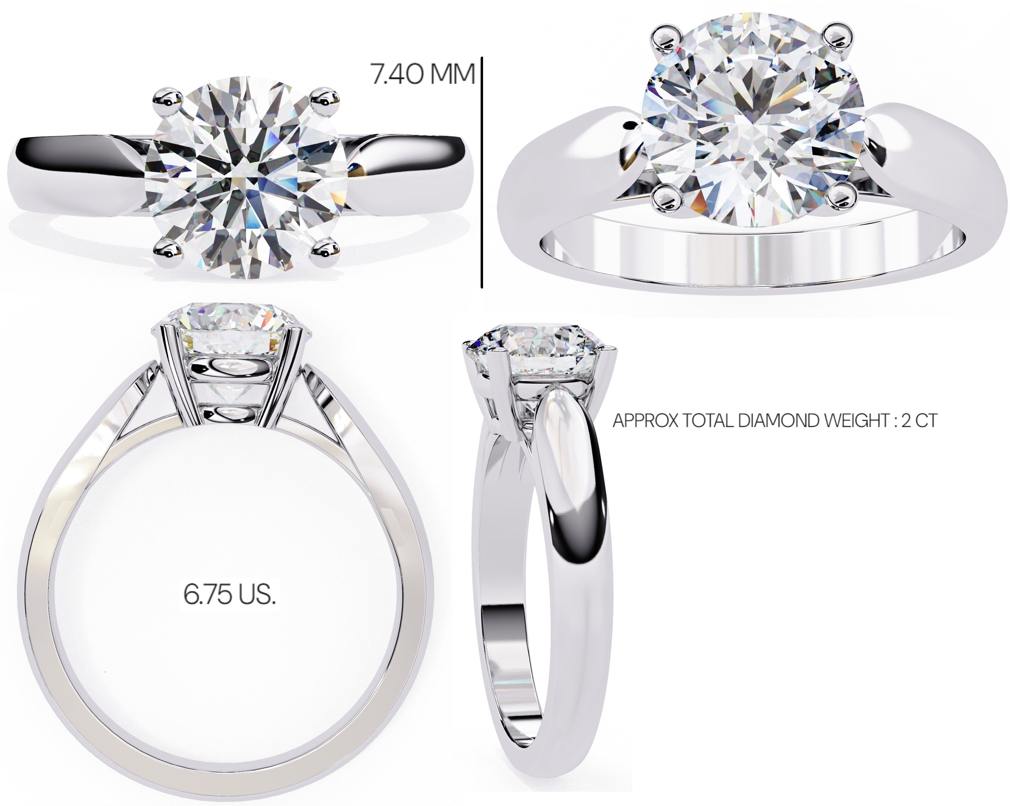 Elegant Solitaire Central Stone Diamond Ring